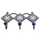 Navy Blue Lime Green Floral Tiles Hooks
